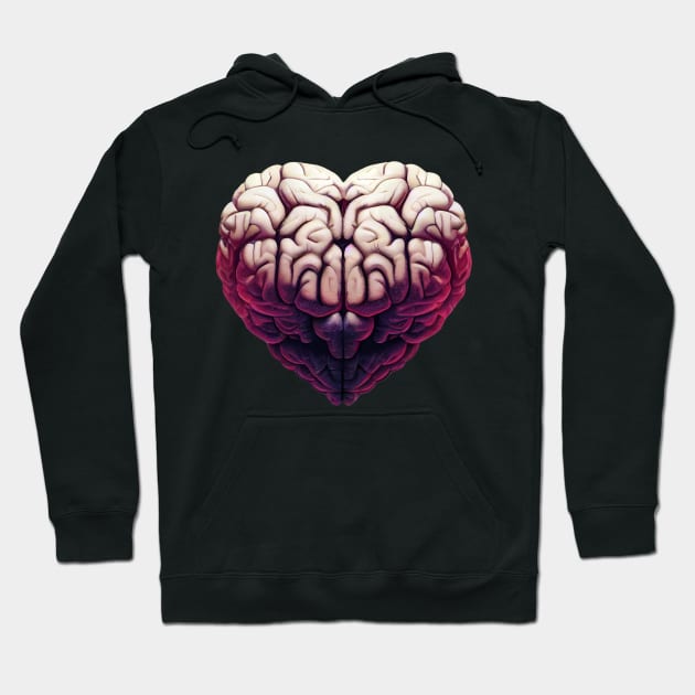 I Heart Brains Hoodie by Hiraeth Tees